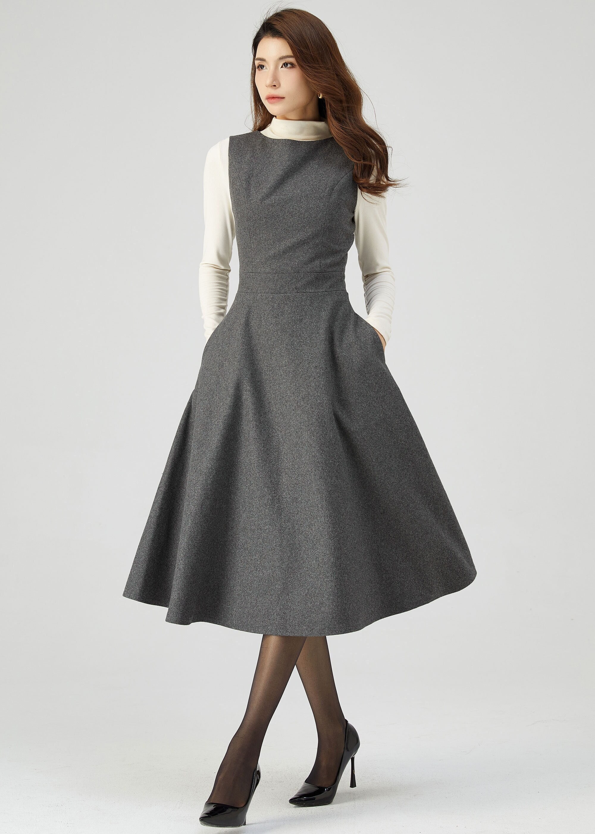 Knee length clearance pinafore