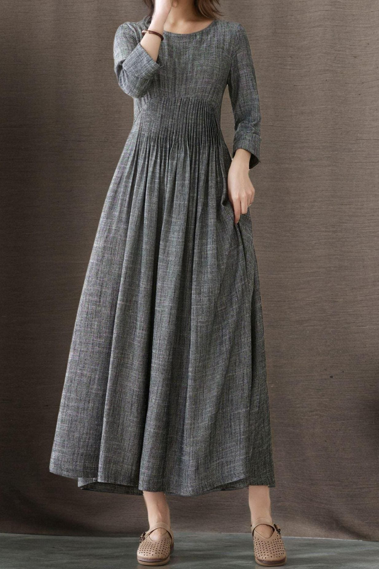 Pintuck Maxi Dress - Etsy