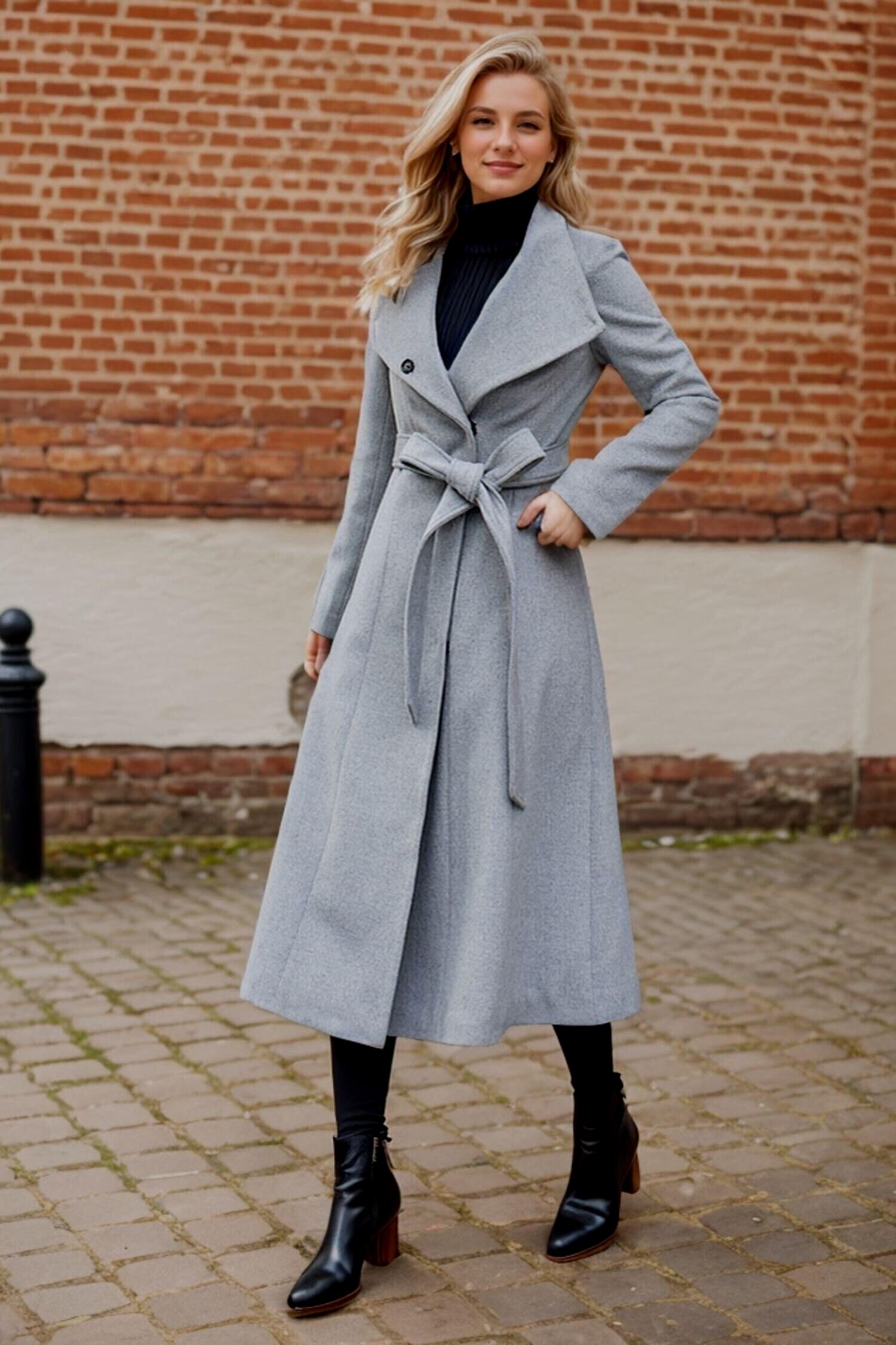 epine volume wool tailored coat gray⭐️ volume wool tailored coat charcoal gray | épine