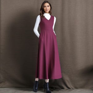 Wool Dress, Sleeveless Dress, Vintage 80s Dress, Fitted wool dress, Womens dress, Autumn winter wool dress, Custom dress, Ylistyle C4942