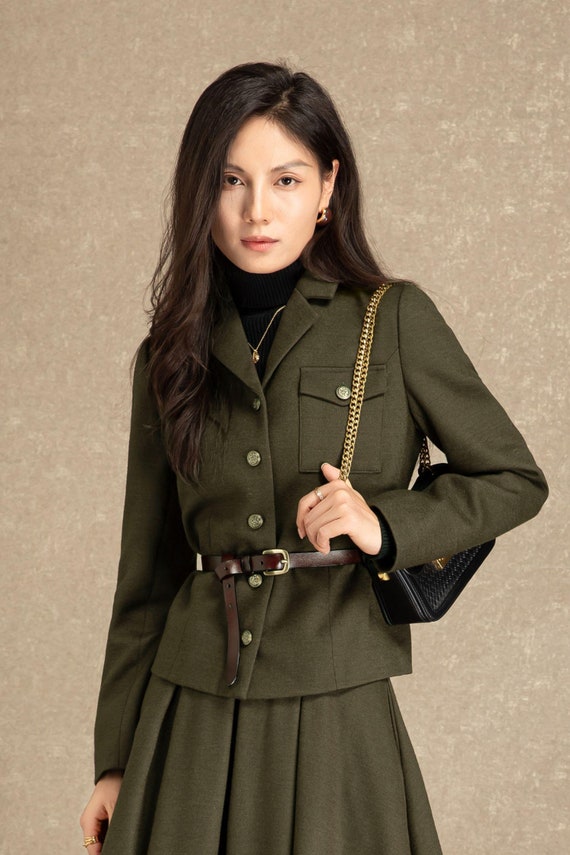Military Coat Army Green Wool Coat Wool Coat, Military Coat Women