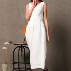 White Linen Dress Long Linen Dress Sleeveless Linen Tank - Etsy