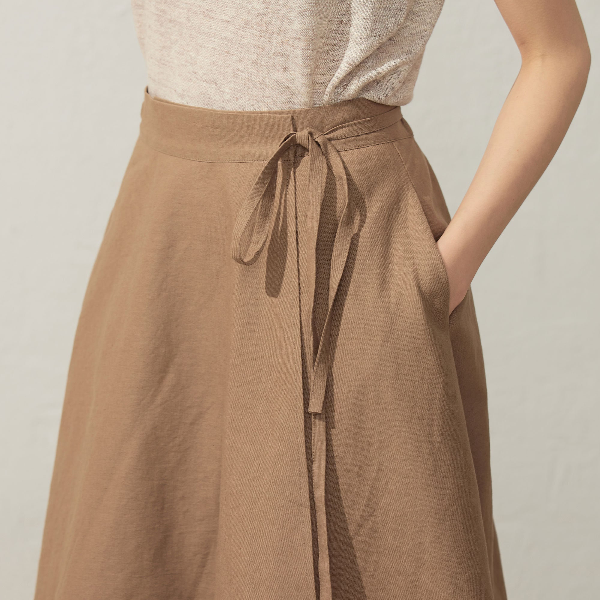 【新品】Bluelea Wrap culotte skirt 36 beige Leah Cotton Tencel Cargo Maxi Skirt – What Lo Wants