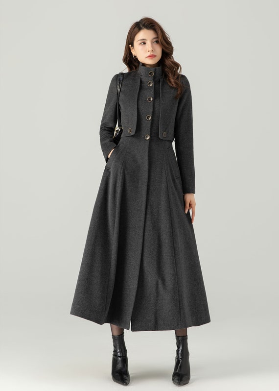 Fit and flare gray winter wool coat 5367 Fit and flare gray winter wool coat 5367