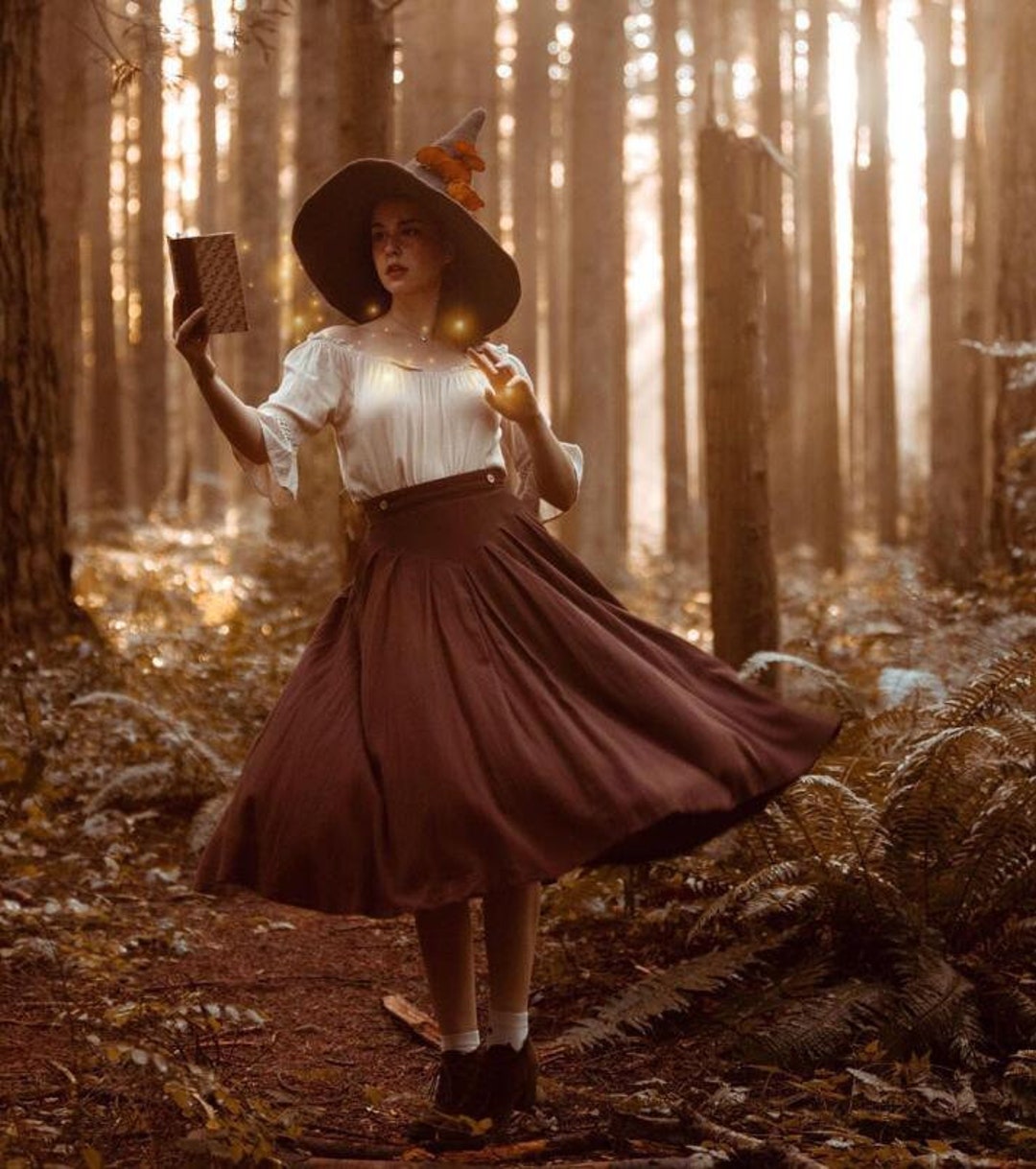【WONDER WONDER】Eighty Low Rise Pleated Cotton Mini Sk Set Brown Linen Midi Skirt, Pleated Linen Skirt, Women's Circle