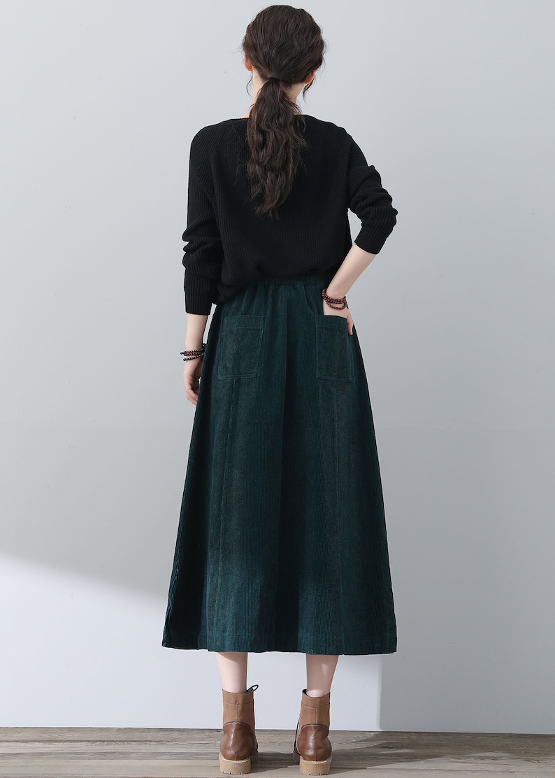 Corduroy Short Skirt Stone Green main image 1