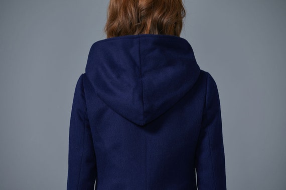 Navy blue top hooded coat