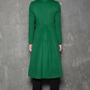 Wool coat women, Winter coat women, green coat, Asymmetrical wool coat, Belted coat, Long wool coat, Autumn Winter outerwear C713 image 4