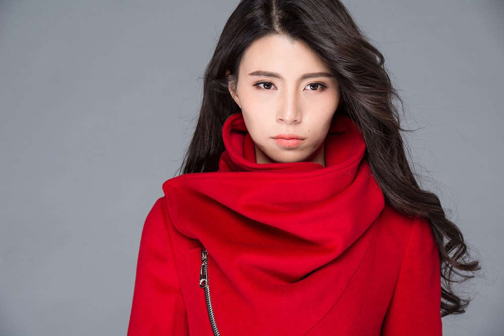 Red Wool Coat, Asymmetrical Wool Coat, Cowl Neck Wool Jacket Red Wool Coat, Asymmetrical Wool Coat, Cowl Neck Wool Jacket