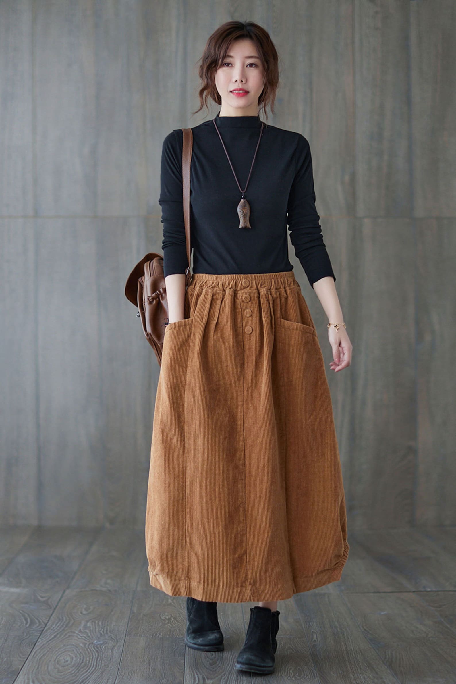 Brown Corduroy Skirt Maxi Corduroy Skirt Autumn Winter - Etsy UK