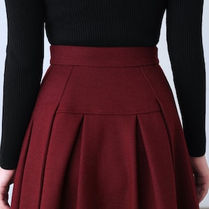 Wool skirt, Red Midi Wool Skirt, A Line wool Skirt, High Waist wool Skirt with Pockets, Womens skirt, Winter wool skirt, Ylistyle C2635 image 7