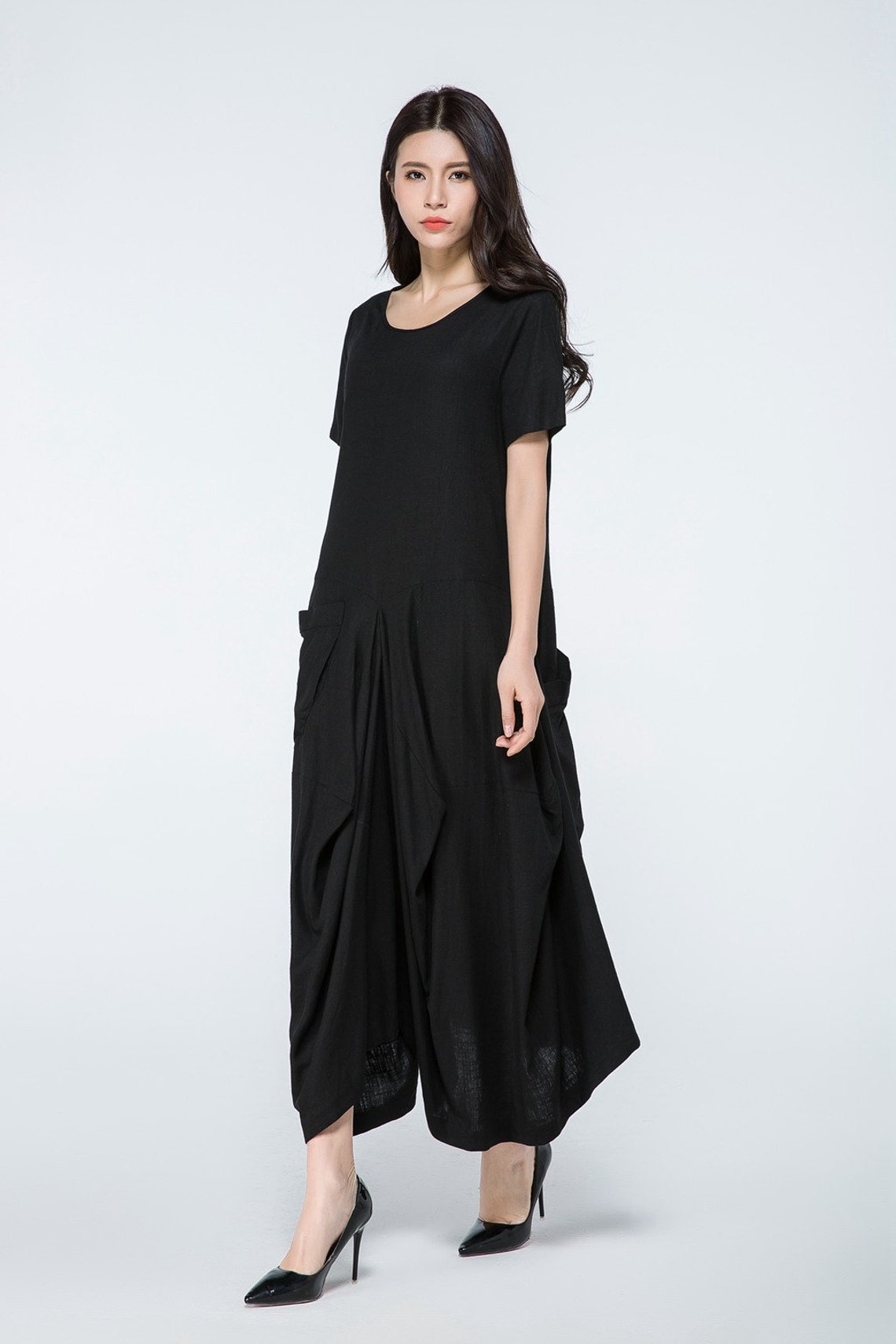 Black Linen dress Linen dress long linen dress linen maxi | Etsy