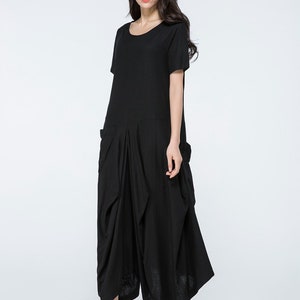 Black Linen Dress, Linen Dress, Long Linen Dress, Linen Maxi Dress ...