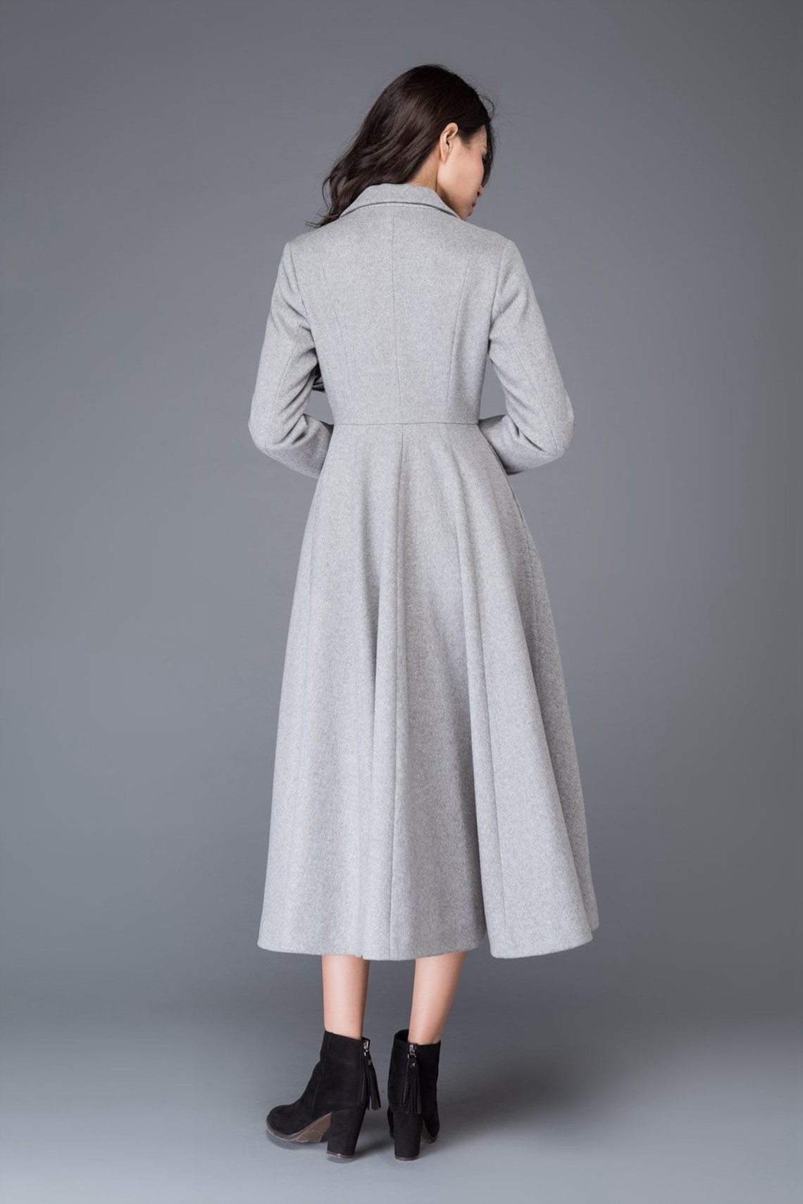 Long Wool Princess Coat Swing wool Coat Fit &Flare Coat Etsy