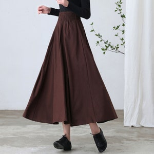 Brown Linen Maxi Skirt Long Linen Skirt Women Plus Size - Etsy