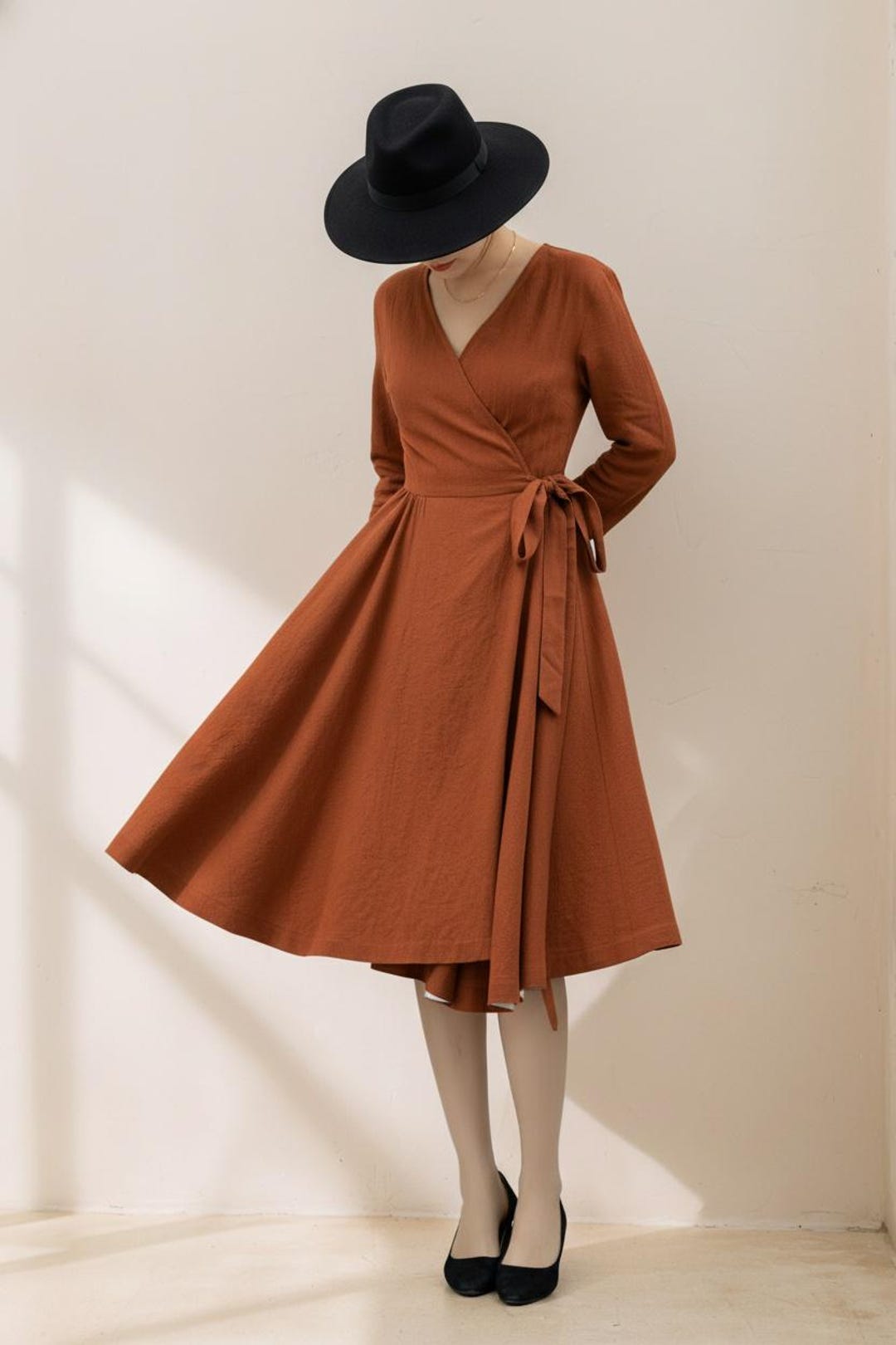 fall midi wrap dress Donna Karan Weekend Women's Tricot Knit Elbow-Sleeve Collared Polo Dress - Vapor