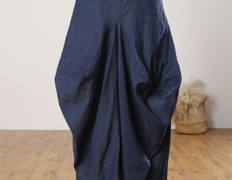 Asymmetrical linen skirt, Long Linen skirt women, Skirt with Pockets, Casual Linen Skirt, Plus Size Skirt, Handmade skirt, Ylistyle C3273 image 7
