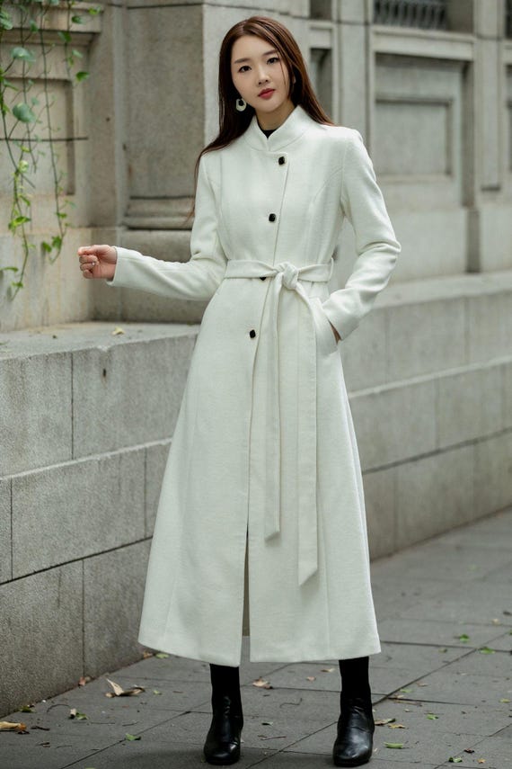 Wool Coat, Long Wool Coat, A Line Coat, Womens Wool Trench Coat, Wedding Coat, Autumn Winter Outerwear, Custom Coat, Ylistyle C4497#