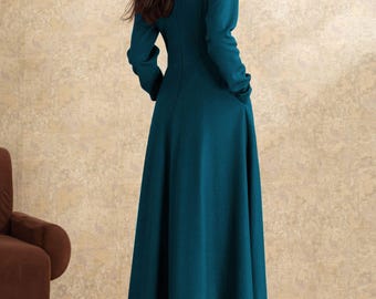 plain colour winter dress Plain dress ideas| Solid color dress| Winter dress designs| Her Style Studio