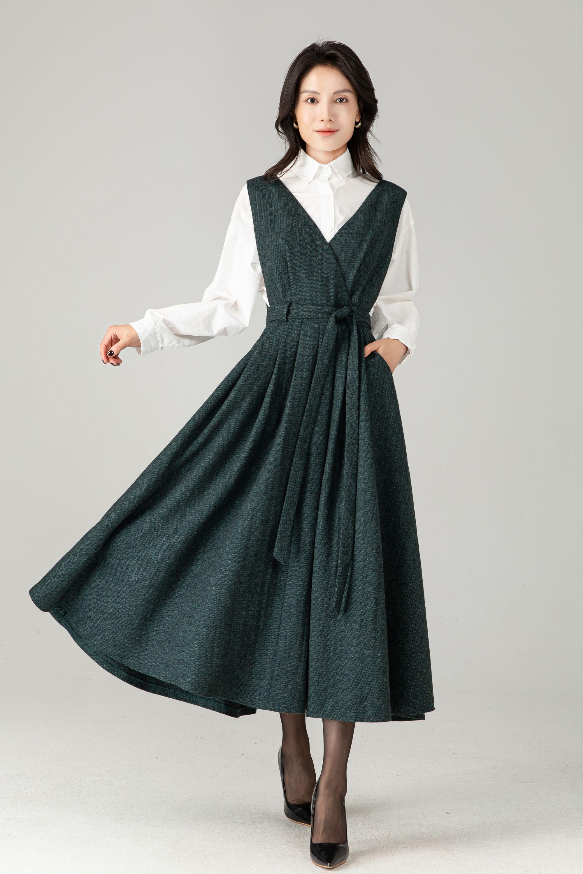 chinese dress ladies No.32 The Pinafore Dress in Ginger Check main image 1