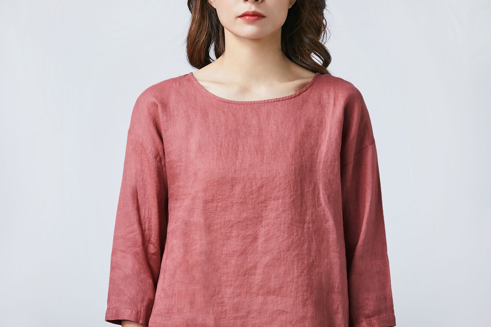 Loose linen top red linen top for women quarters of the Etsy