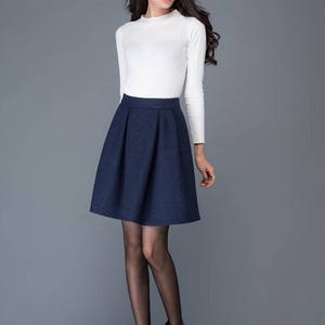 Mini Wool Skirt, Blue Wool Skirt, Womens Skirt, Short Wool Skirt, Short ...