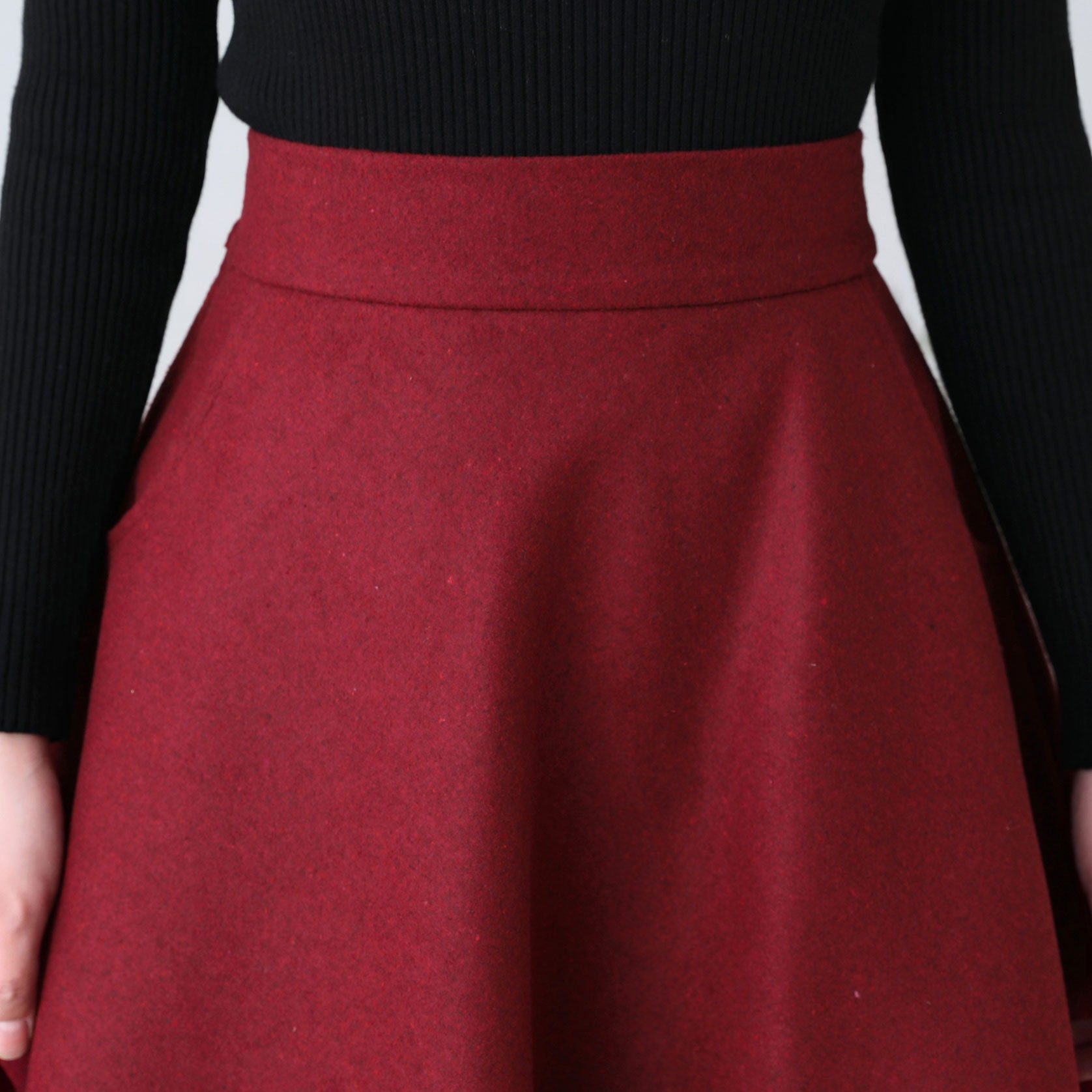 ★E.B.M★ Wool Blend H-Line Skirt EMP1WSK020 New Wool Skirt Winter High Waisted Slim Fit Skirts Womens
