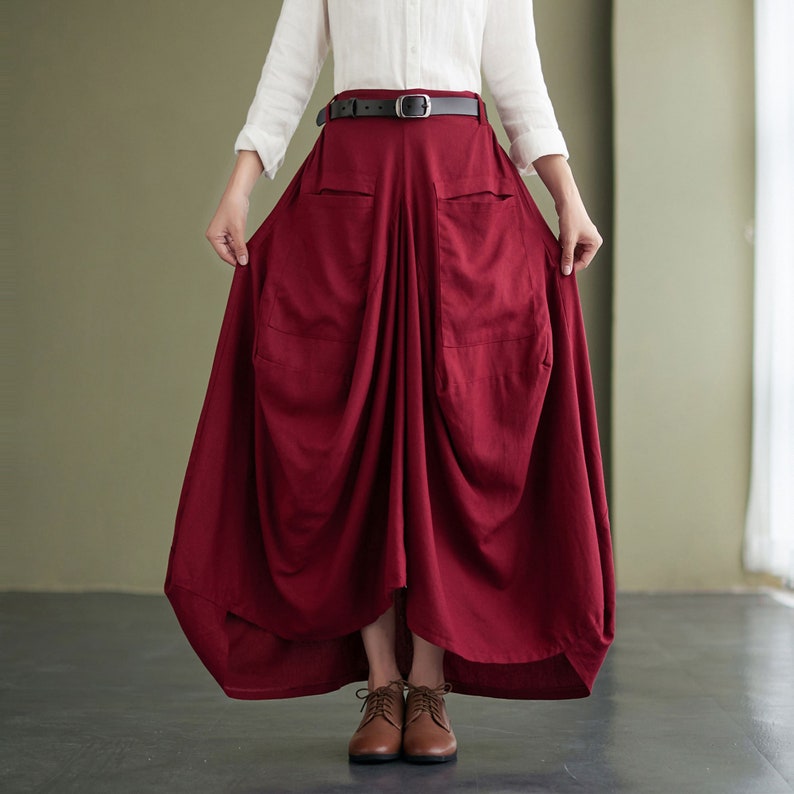 Linen Skirt Maxi Linen Skirt Asymmetrical Linen Skirtlong - Etsy