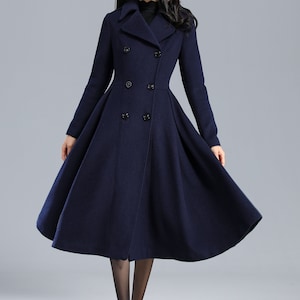 Wool Coat, Black Coat, Swing Coat, Long Coat, Long Coat Dress, Winter ...