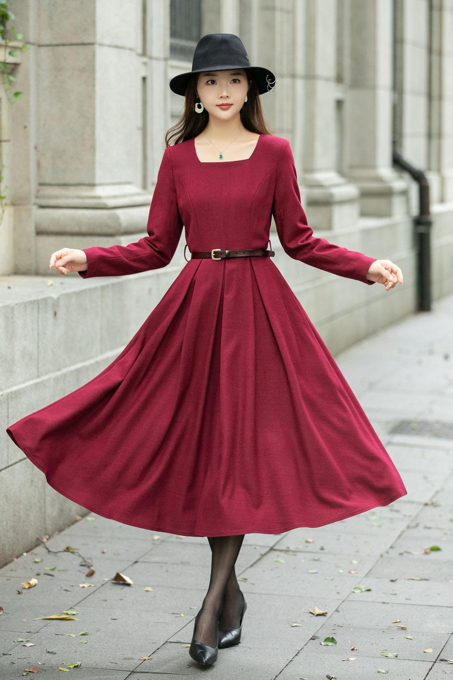 burgundy fall dress Burgundy A-line Off-the-Shoulder Tulle Flower Applique Prom Dresses main image 1