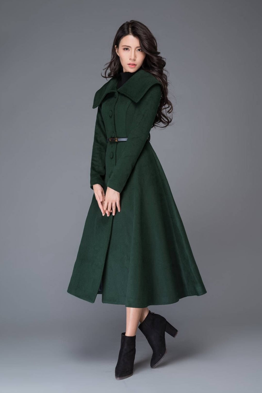 Green Princess Wool Coat, Wool Coat Women, Long Jacket for Winter, Winter Wool  Coat, Belted Wool Maxi Coat, Handmade Coat C998 -  Canada