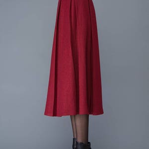 Wool skirt, Midi wool skirt, A-Line Pleated wool skirt, women skirts, Warm winter skirt, long skirt, autumn winter skirt, Ylistyle C1032 image 6