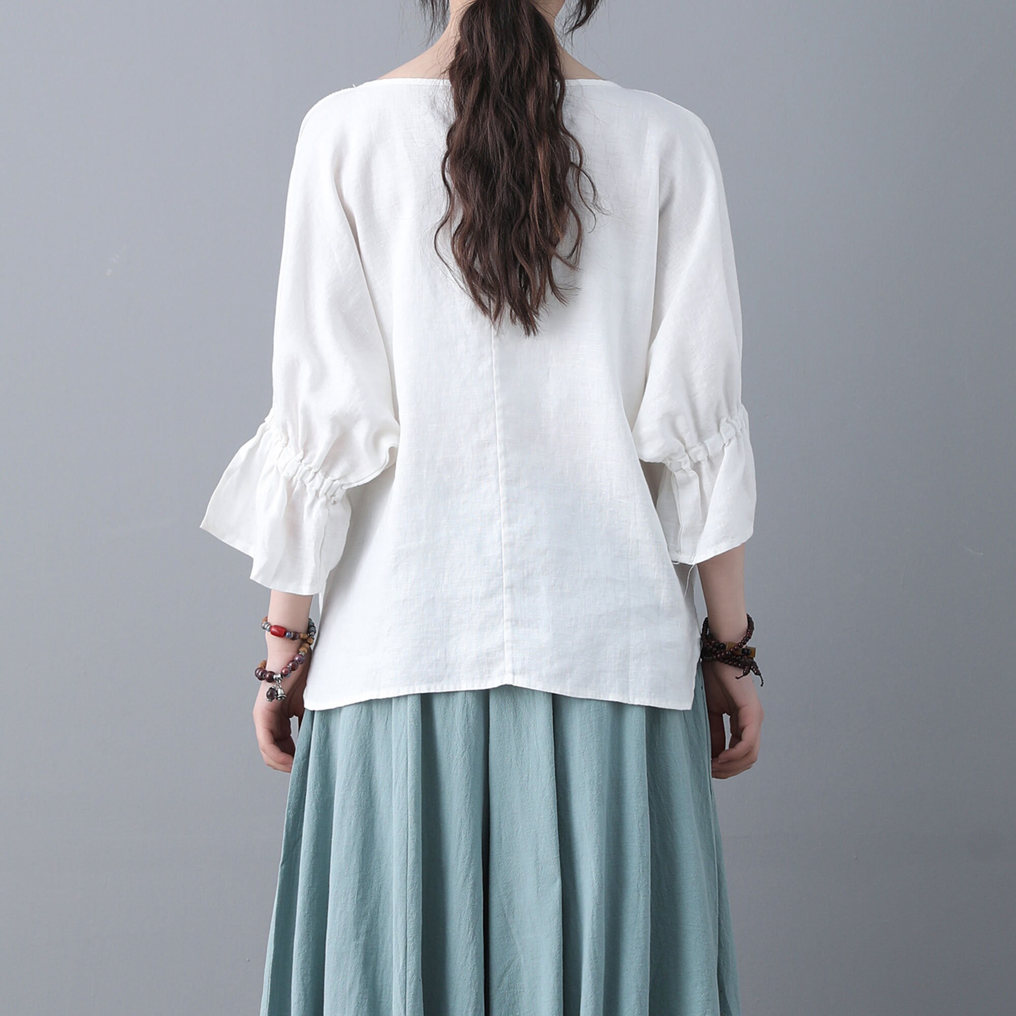 Oversize linen top summer linen blouse for womenLoose linen Etsy