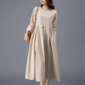 Linen dress, Women's Linen dress, Dress with pockets, Casual Linen dress, Spring linen dress, Plus size dress, Custom dress, Ylistyle C3917 image 8
