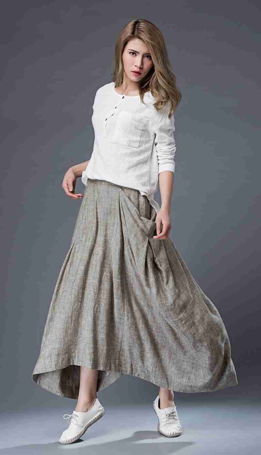 Linen Skirt, Maxi Skirts, Skirts for Women, Linen Maxi Skirt, Long ...