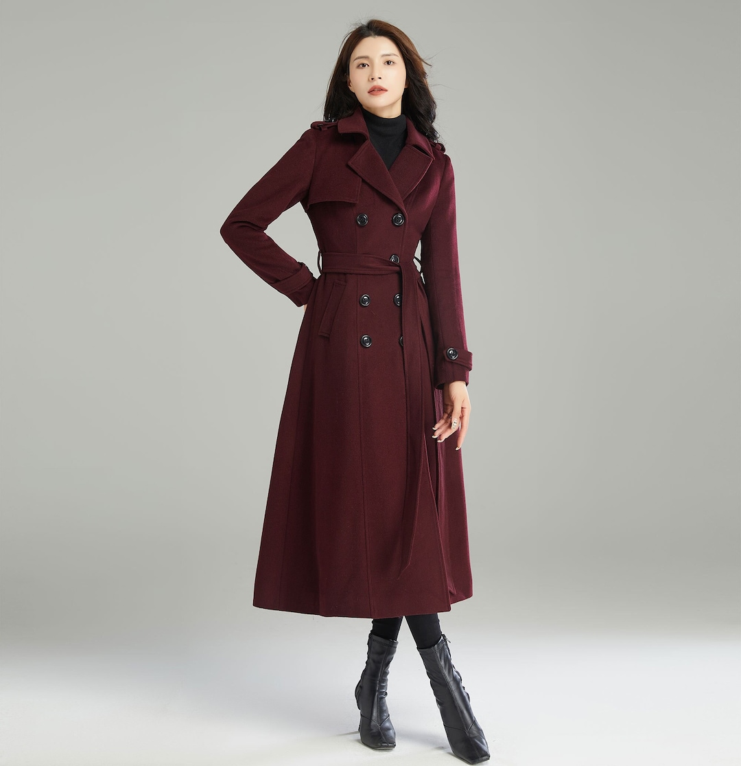 Wool Coat, Long Wool Coat, Wool Military Coat, Womens Wool Coat, Warm