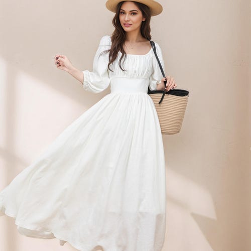long wedding dresses with trains Maxi dress in white – Shop midsummer dress – adoore.com main image 1