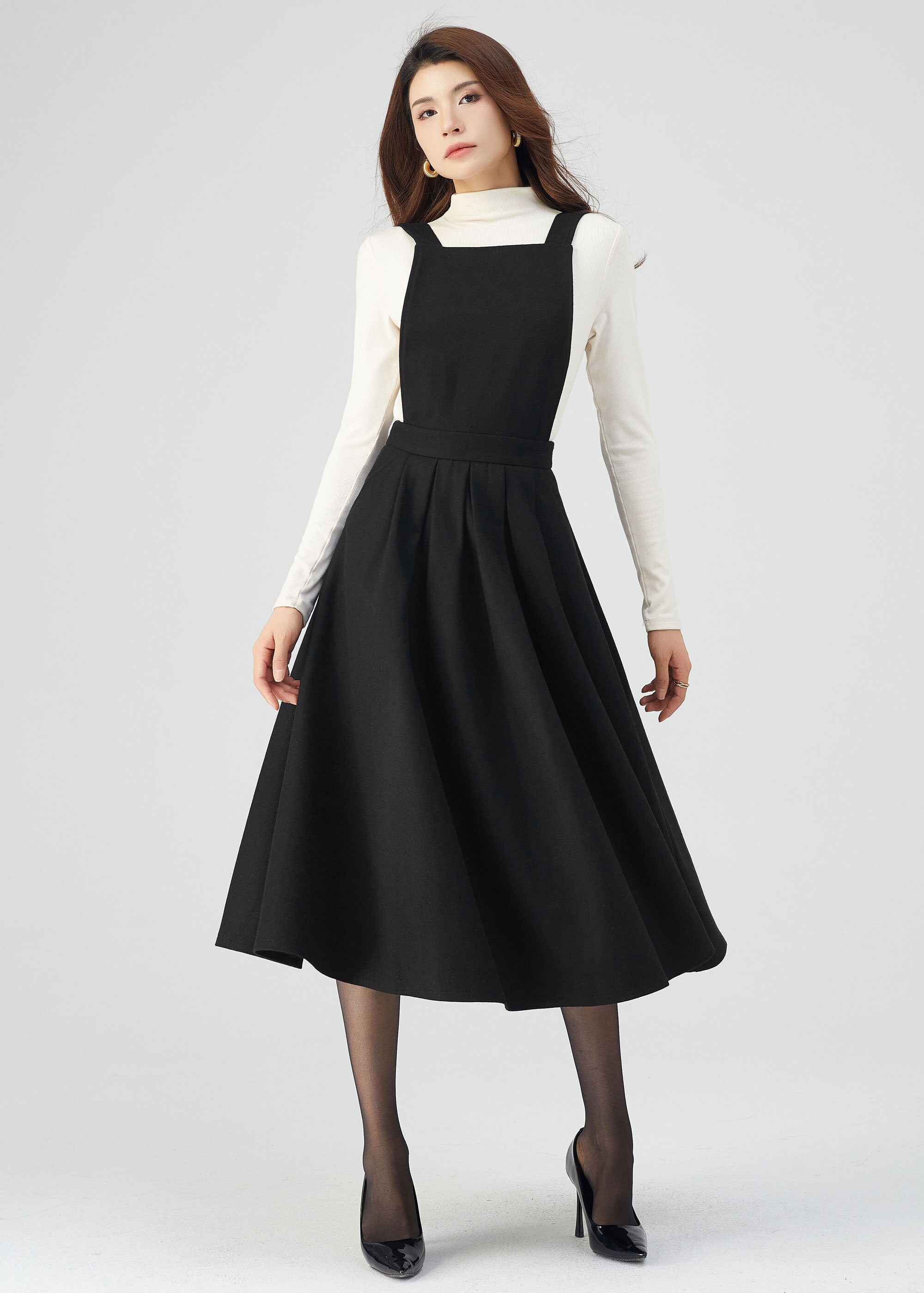 Black Wool Dress, Pinafore Dress Women, Suspender Dress, Midi Wool Dress, Winter Wool Dress, Womens Dresses, Plus Size Dress C3547 - Etsy Black Wool Dress, Pinafore Dress Women, Suspender Dress, Midi Wool Dress, Winter Wool Dress, Womens Dresses, Plus Size Dress C3547 - Etsy