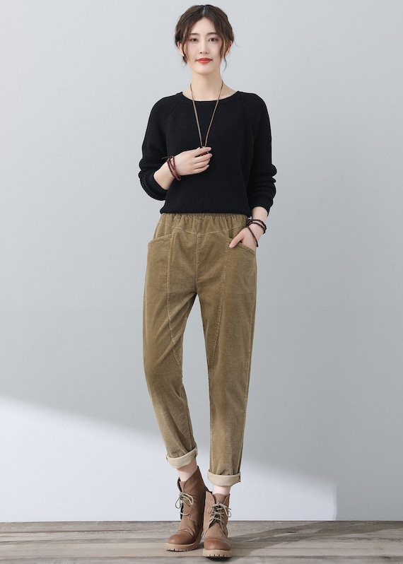 Casual Corduroy Pants, Women Corduroy Pants, Autumn Long