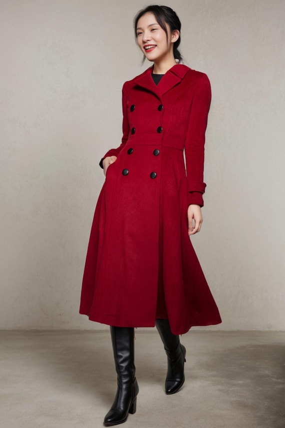 Red princess long wool coat 5480 Red princess long wool coat 5480