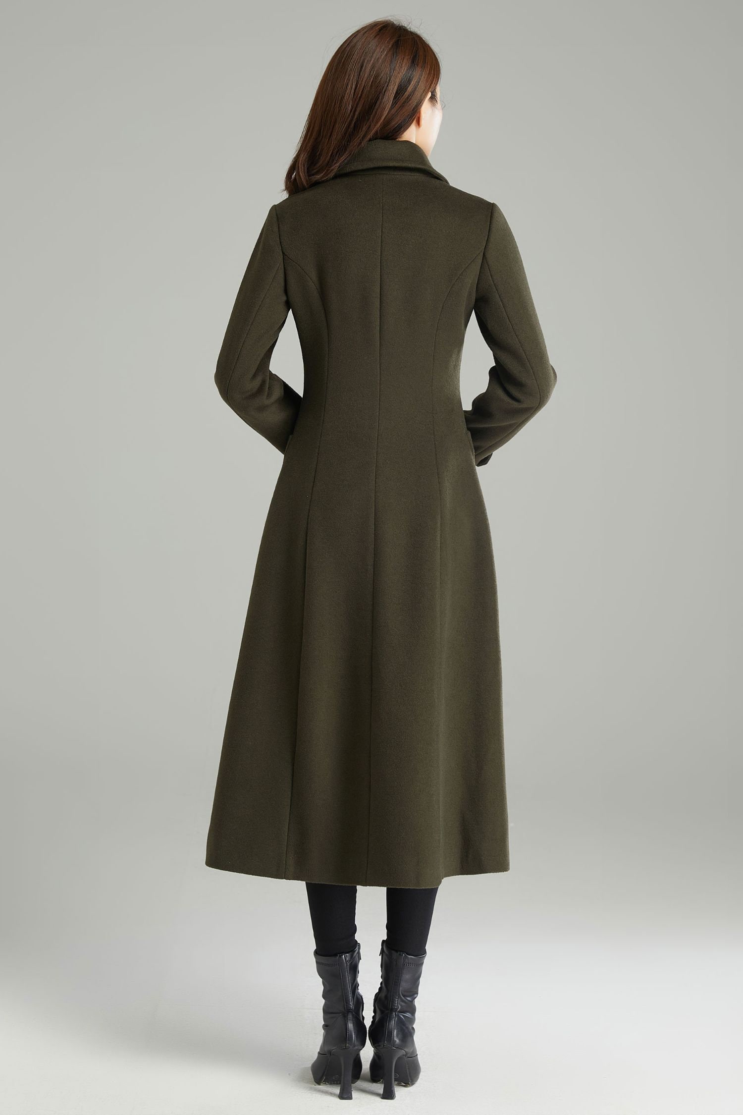 Army Green Wool Coat for Women, Wool Military Coat, Winter Army Green Wool Coat for Women, Wool Military Coat, Winter