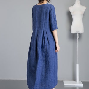 Linen Maxi Dress Blue Linen Dress Plus Size Dress Womens - Etsy