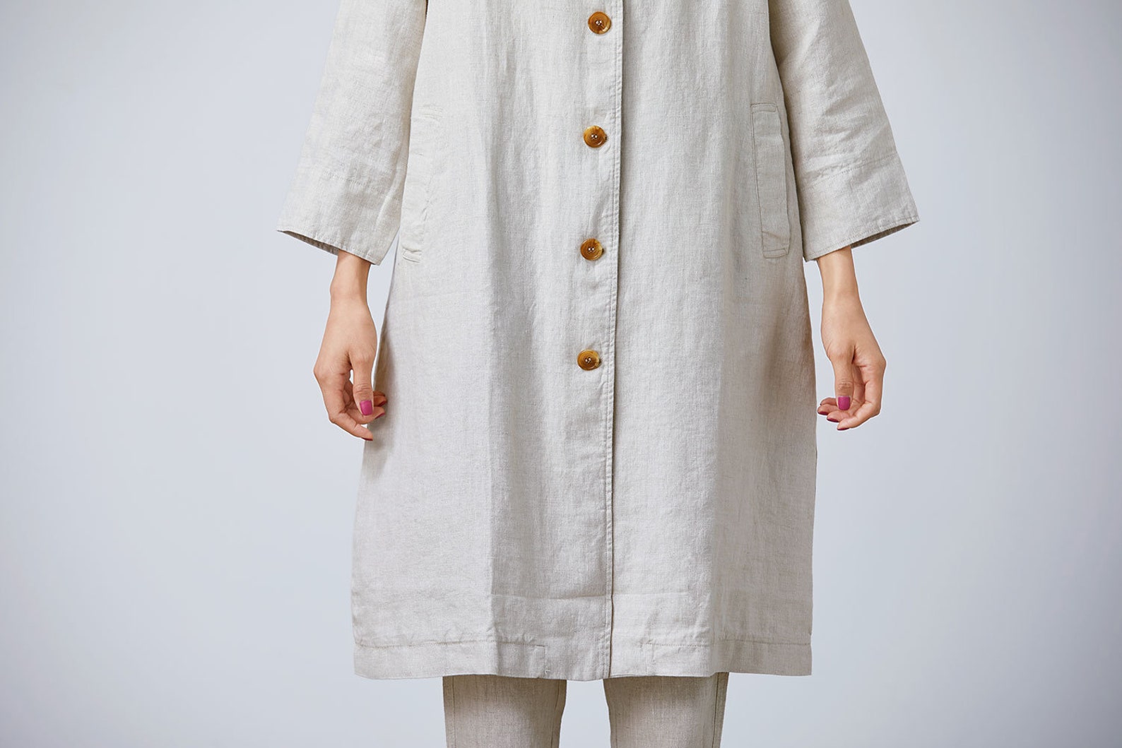 Oversized linen jacket long linen jacket beige linen jacket Etsy