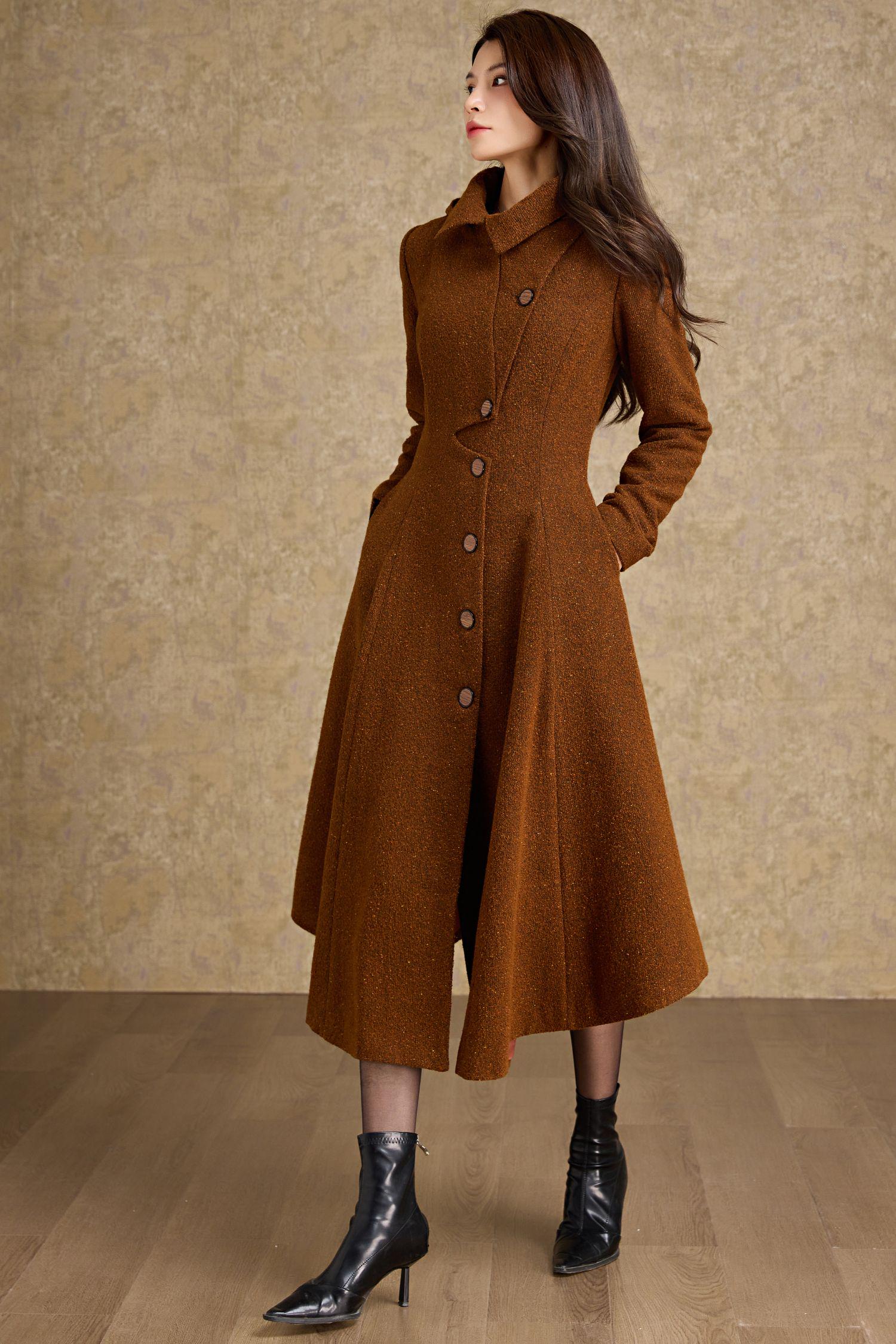 【BAON】Toons wool single long coat 2XL Size Regular single-breasted coat made from a double-face wool