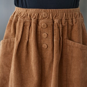 Brown Corduroy Skirt, Maxi Corduroy skirt, Autumn winter Corduroy Skirt, Casual Corduroy Skirt, Plus size Corduroy Skirt with Pockets C1820 image 8
