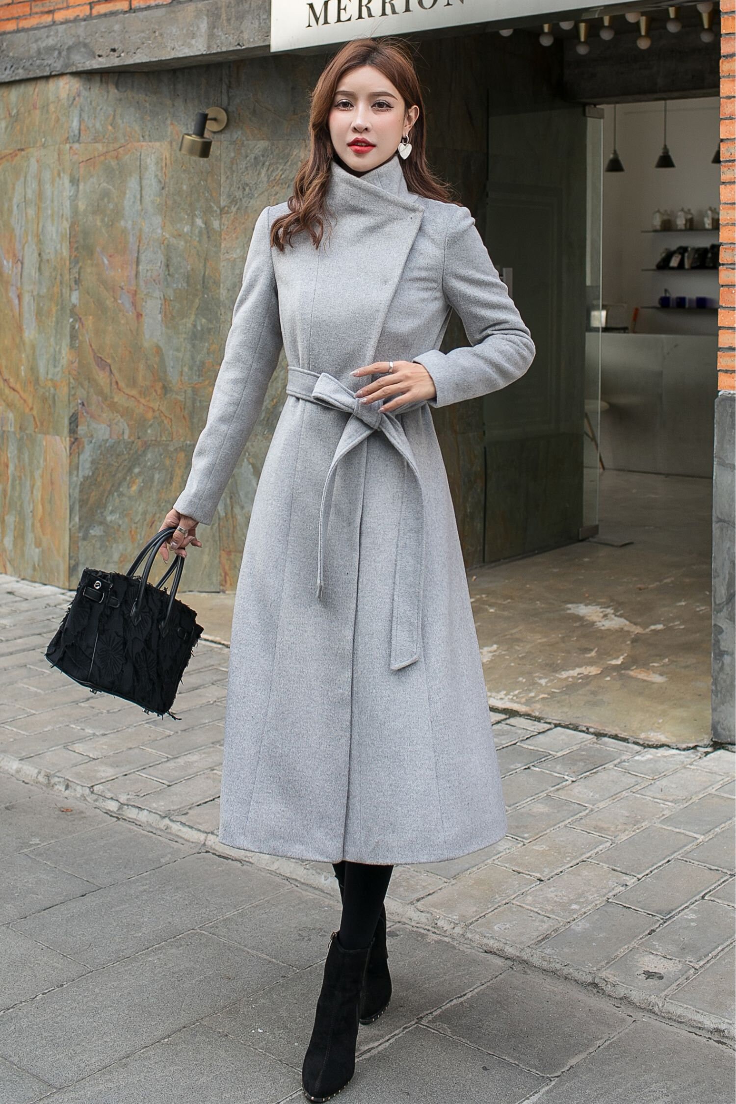 Wool Coat, Womens Long Coat, Winter Coat, Grey Wool Coat, A Wool Coat, Womens Long Coat, Winter Coat, Grey Wool Coat, A