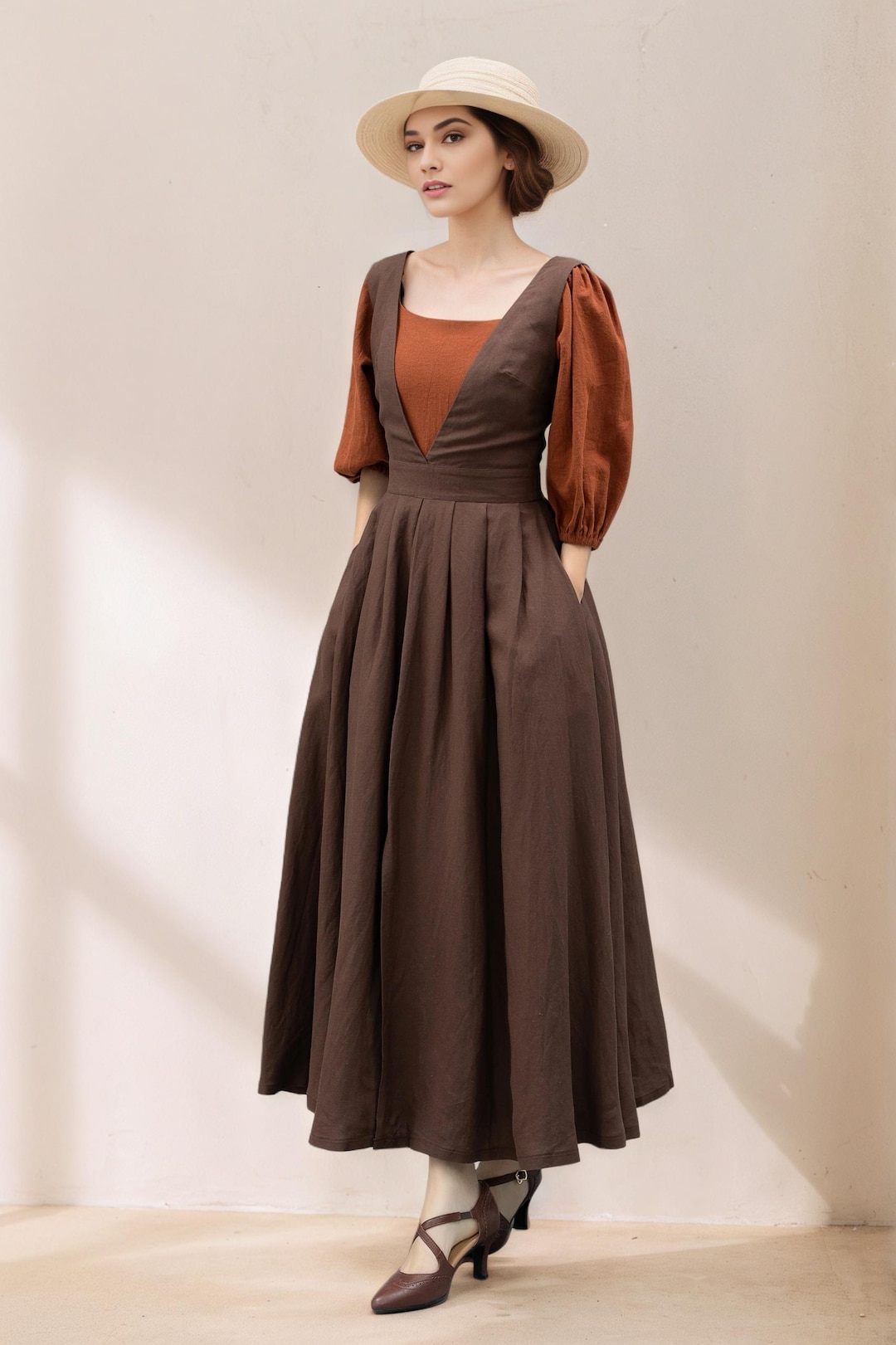 floral brown dress for women Win You Over Chestnut Ditsy – Shop the Mint cf-size-us16 Hidden side zipper Sky Blue Bridesmaid Dress Select Shoe size:40