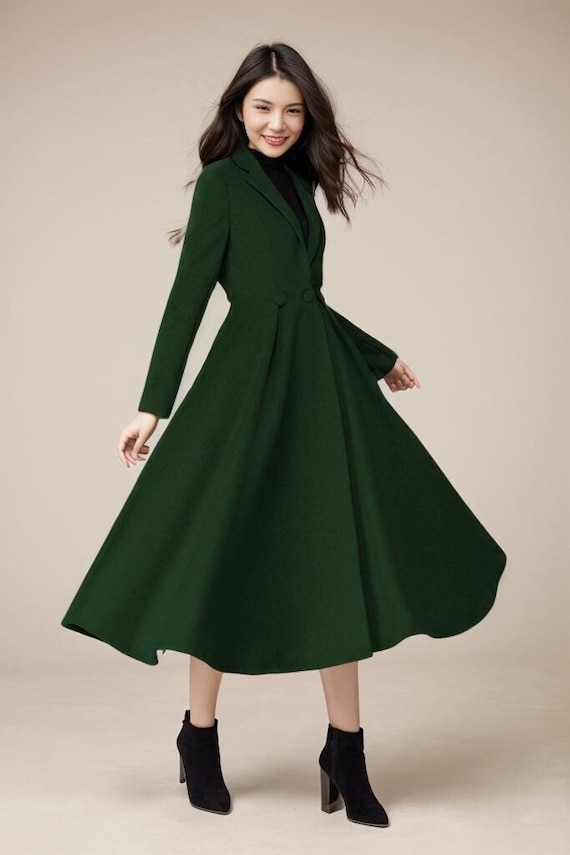Beige swing prom wedding wool coat 4617 Beige swing prom wedding wool coat 4617