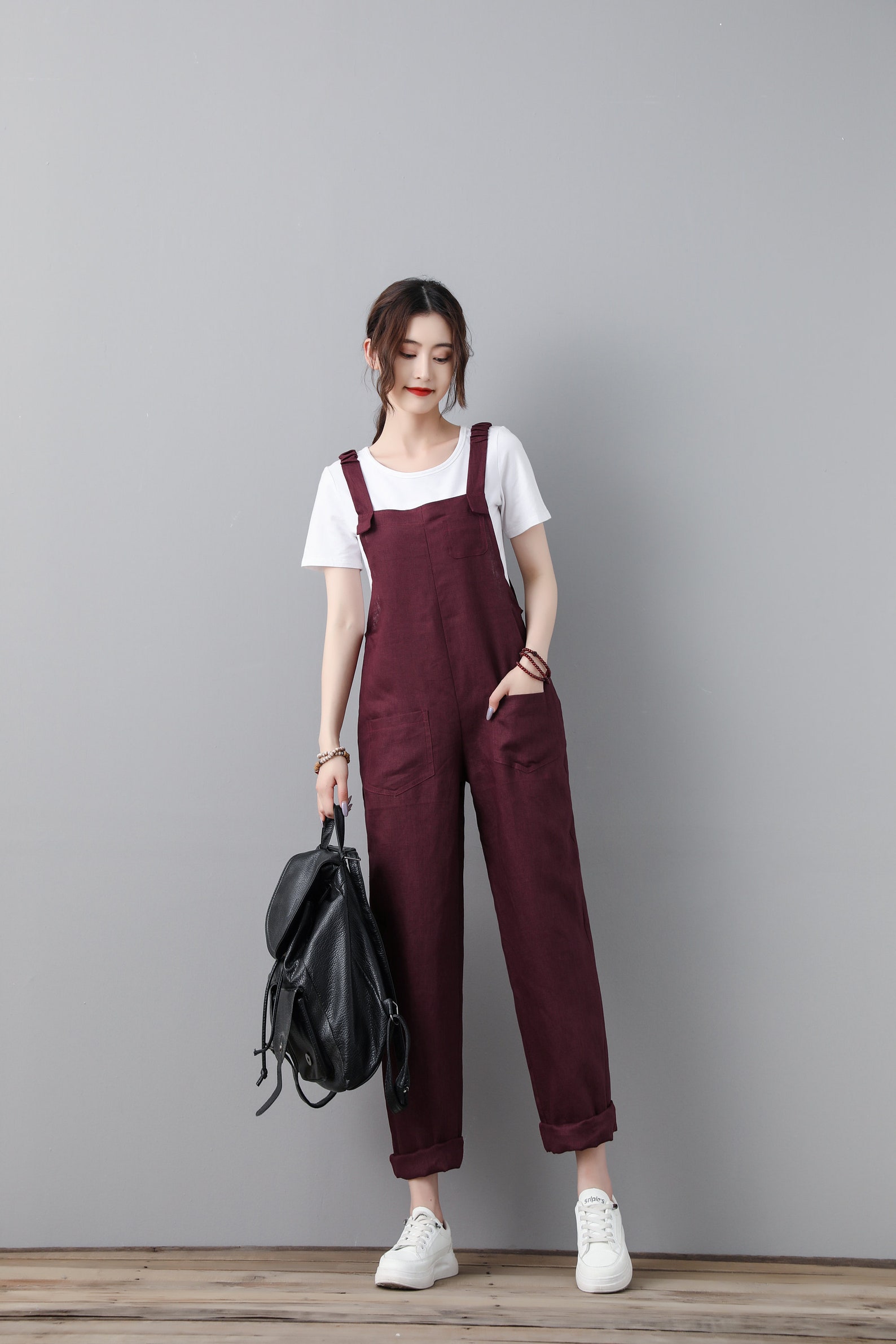 Women Organic Linen Overalls Causal Linen Jumpsuits Pants Etsy