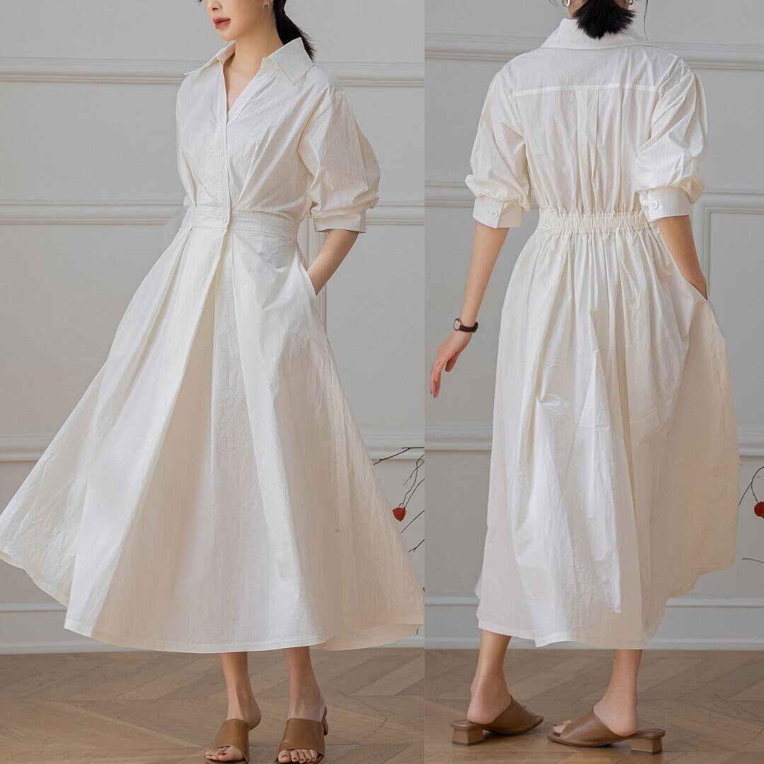 【送料&関税込】Khaite Cream Linen Blend Iffy Shirt Dress Khaite Cream Linen Blend Iffy Shirt Dress at Lozuri – LOZURI®